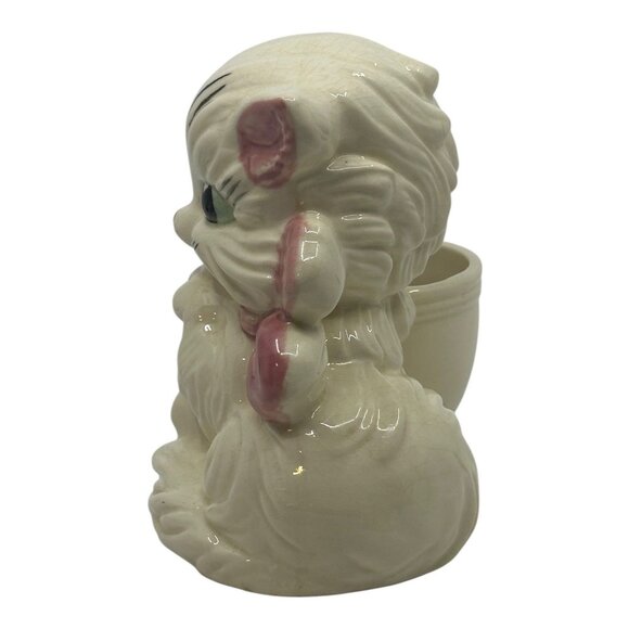 HULL Pink Kitten Art Pottery Glazed Planter, Made In U.S.A., Ca. 1940's #61 - Picture 3 of 10